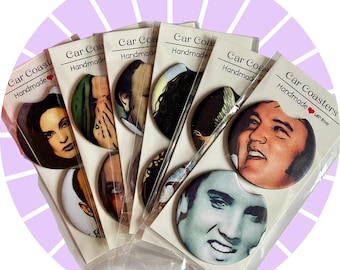 Car Coasters-- Pop Culture Icons! -- set of 2