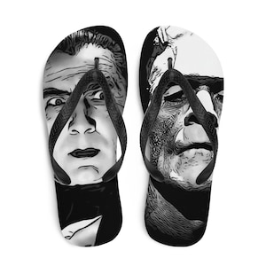 Classic Horror-- Dracula-- Frankenstein Flip-Flops