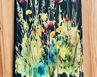 Wildflowers faux leather journal cover