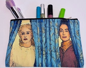 Bette Davis vs. Joan Crawford linen make up bag