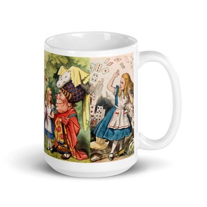Tazza bianca lucida Alice nel Paese delle Meraviglie