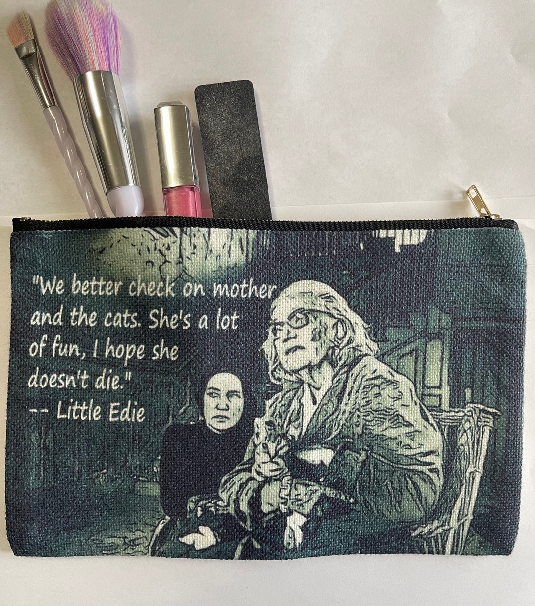 Big Edie and Little Edie-- Linen Make up Bag - Etsy