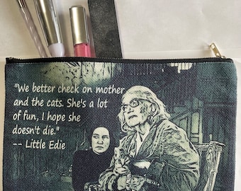 Big Edie and Little Edie-- linen make up bag