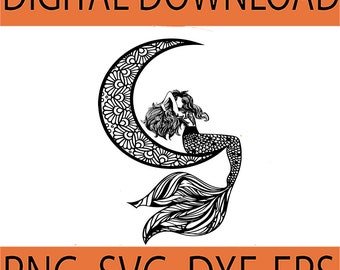 Free Free 348 Mermaid Moon Svg SVG PNG EPS DXF File