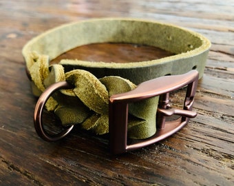 ACCRA collar leather simply olive I chocolate