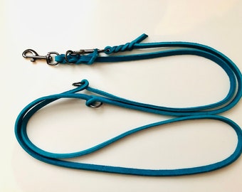 CANNES 3-way adjustable leash made of grease leather, approx. 2 meters