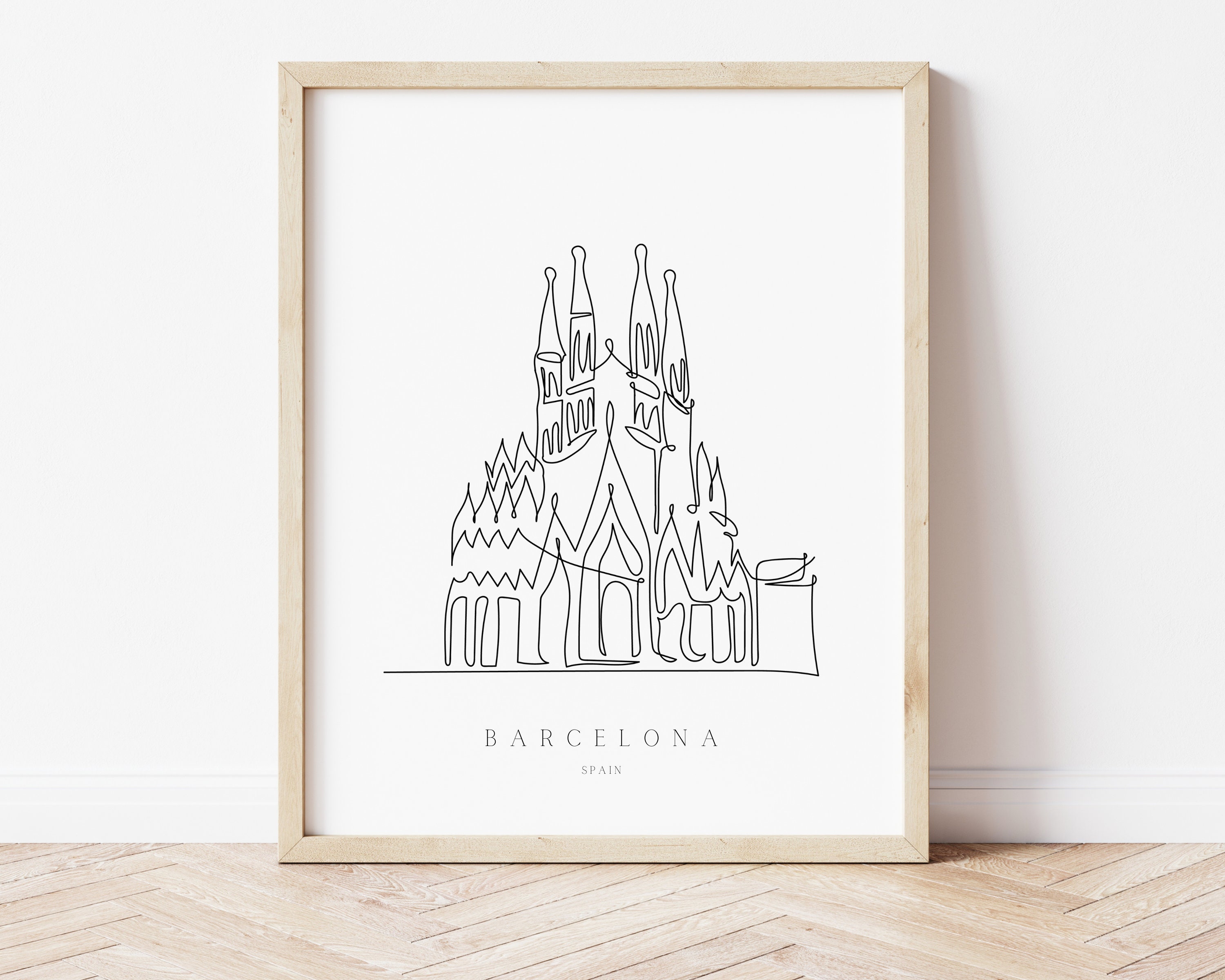 Barcelona Wall Art Sagrada Familia Line Art Spain Etsy Australia