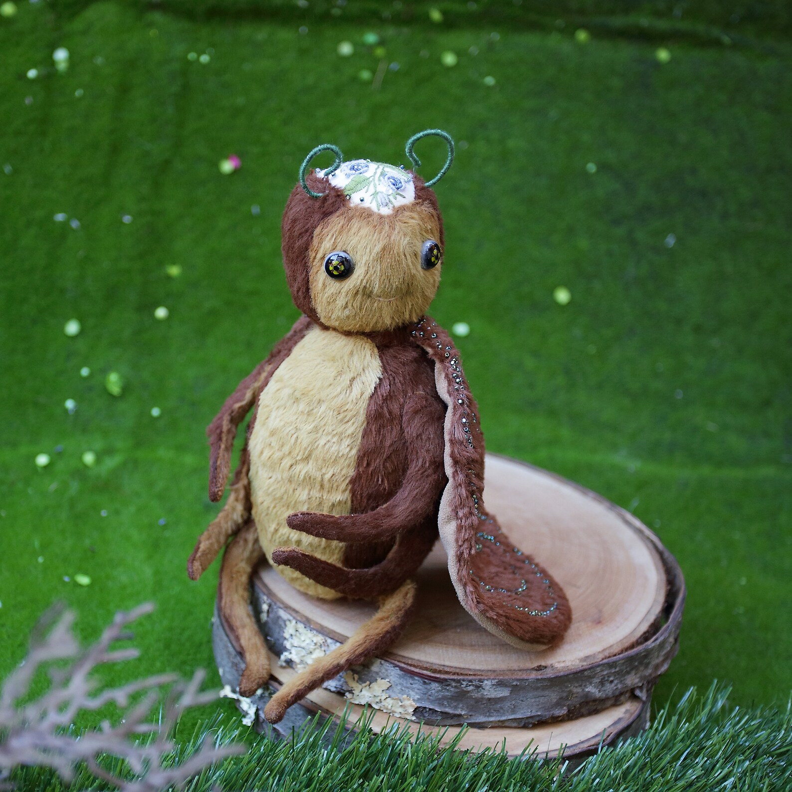 Insect plush stuffed cricket toy artist teddy doll Etsy