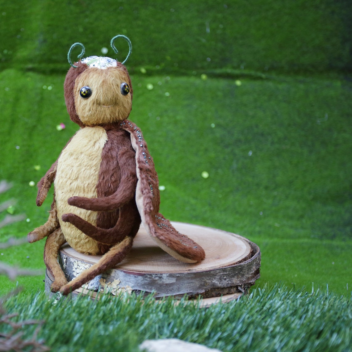 Insect plush stuffed cricket toy artist teddy doll Etsy