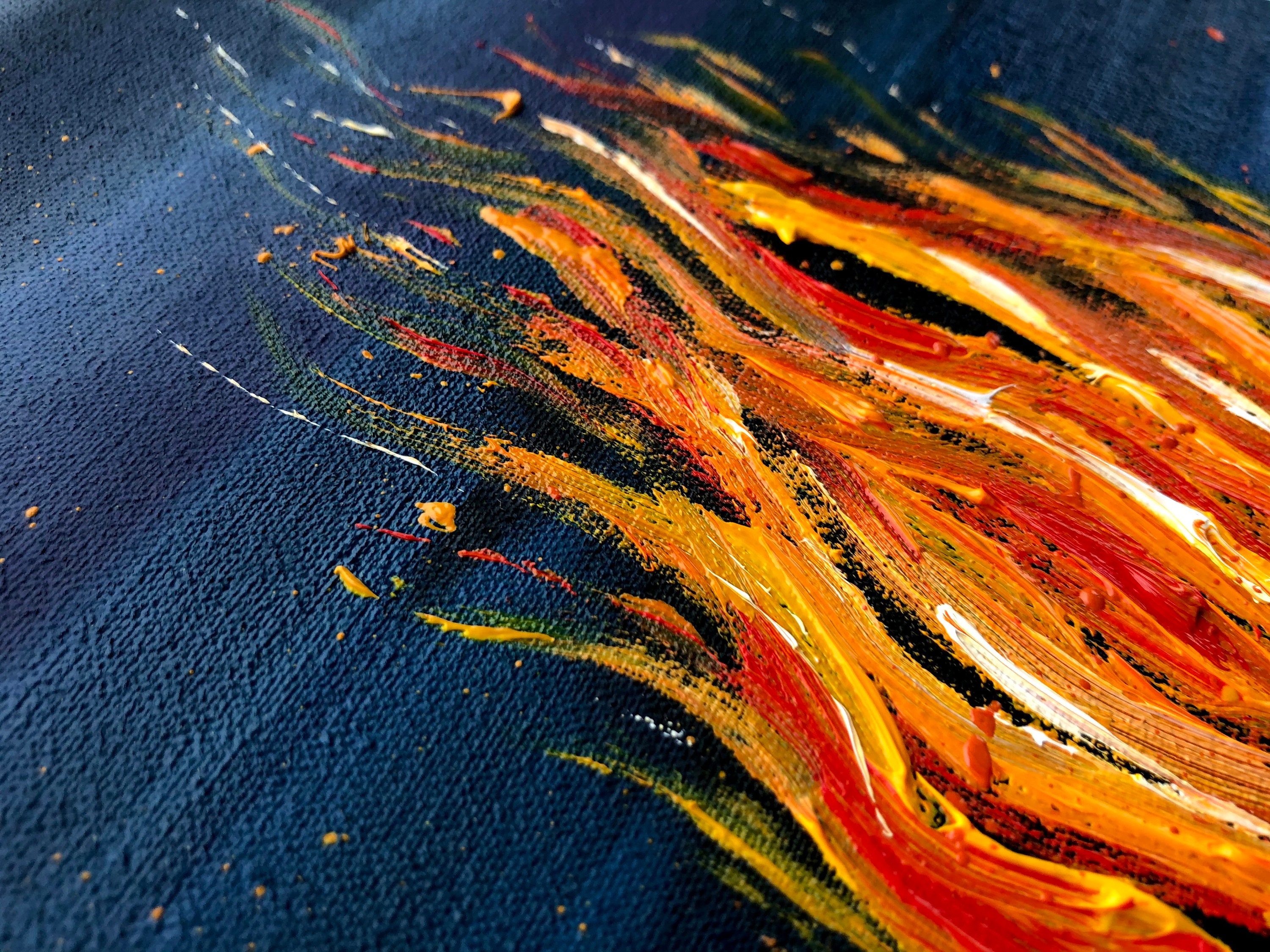 Bonfire Painting Original Oil Painting Bonfire Artwork Fire Etsy