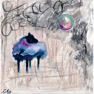 Sheep Painting Original Oil Impasto Painting Rural Art Sheep Art Rural Artwork Animal Impasto Oil Painting 12 by 12&#39;&#39; by ElinaYerx