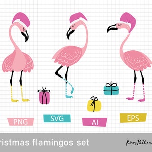Download Flamingo Svg Christmas Flamingo Svg Clipart Christmas Santa Etsy