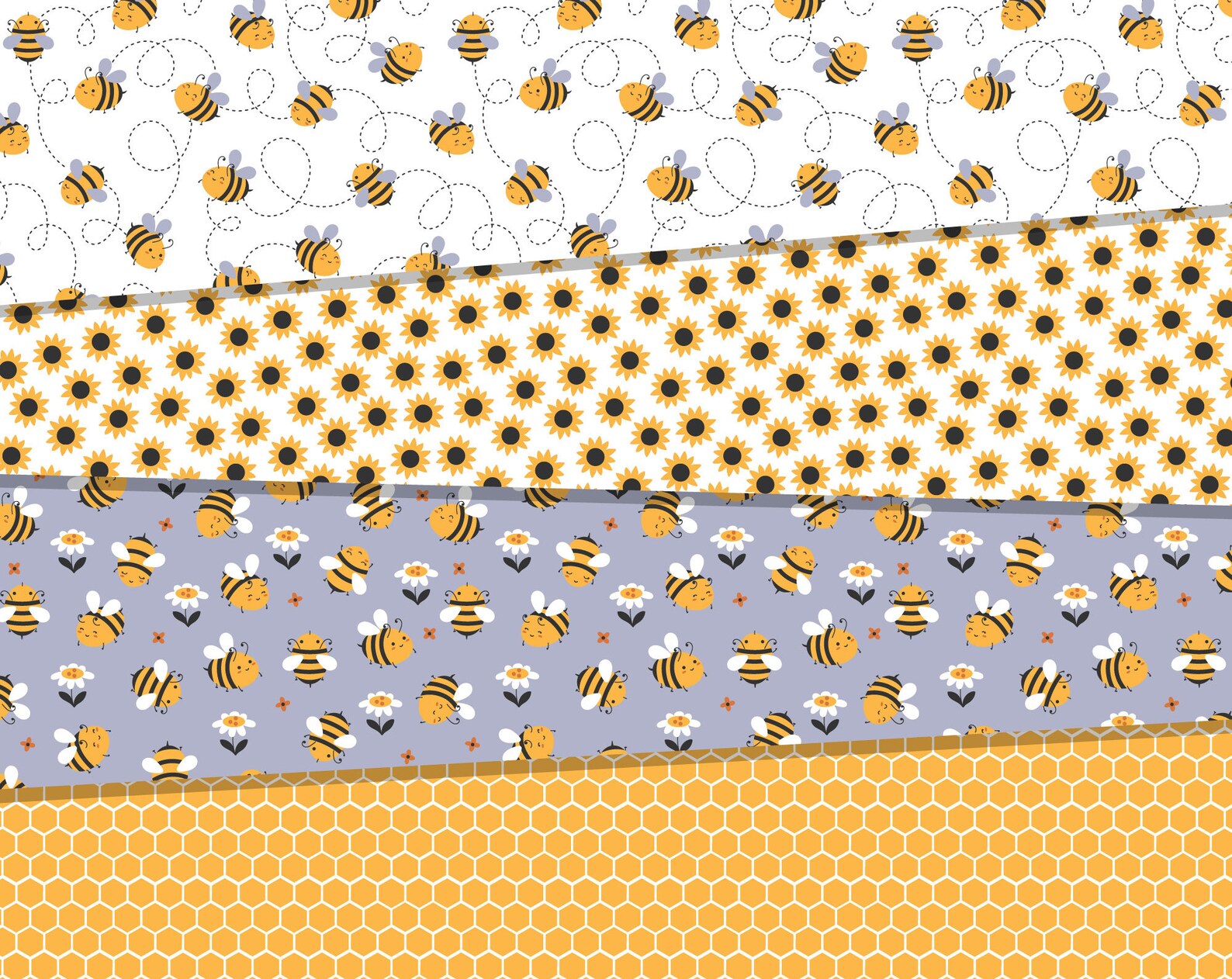 Bee digital paper pack scrapbook paper seamless Etsy