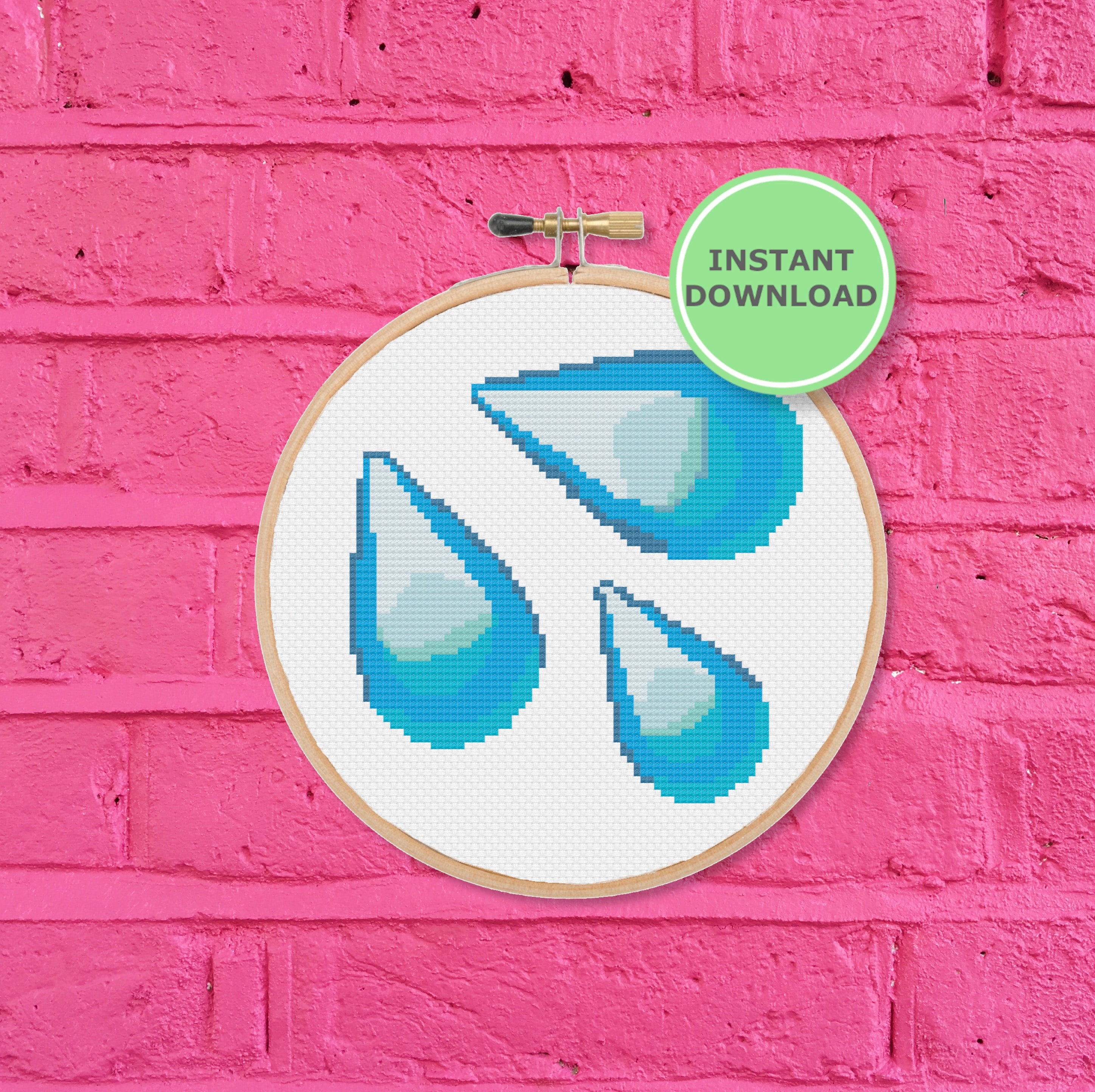 Sweat Droplets Emoji Easy Counted Cross Stitch Instant Etsy Ireland