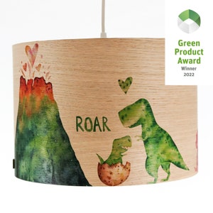 Deckenlampe Kinderlampe aus Holz Kinderzimmer handgefertigter Lampenschirm Dinosaurier Weihnachtsgeschenk für Kinder