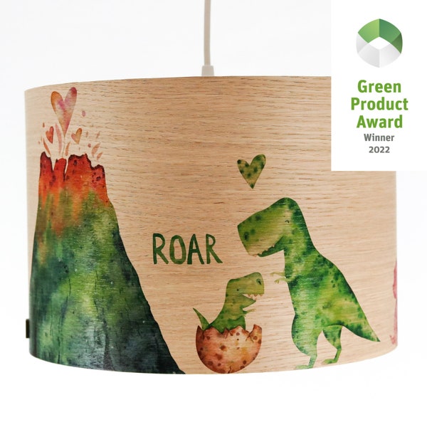 Deckenlampe Kinderlampe aus Holz Kinderzimmer handgefertigter Lampenschirm Dinosaurier Weihnachtsgeschenk für Kinder