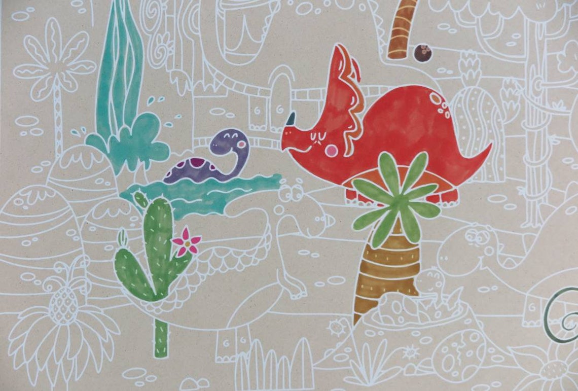 BAMMI Riesen Ausmalposter Tierwelt 100x70 Cm – XXL Malposter Für Kinder, Kreativ & Bildschirmfrei