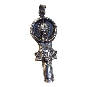 Sacred Hathor Talisman – Silver Pendant for Spiritual Balance - Egyptian Protection Pendant – Hathor Goddess Necklace for Healing Energy.