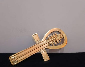 Llave de la Vida Ankh de latón hecha a mano con cetro Was - Decoración egipcia