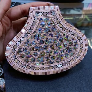 Handmade Egyptian Beech Wood Jewelry Box: Mother of Pearl Inlay