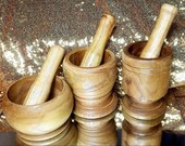 Large Birch Wood Mortar Pestle
