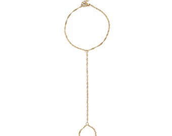 Gouden handketting: minimalistische Singapore Twist, 18K PVD-afwerking