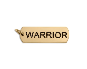 Hanger met krijgersbedeltje: Verguld roestvrij staal (symbool van moed)