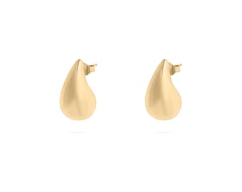 Gouden druppelvormige oorbellen: Lichtgewicht 18K gecoat chirurgisch staal