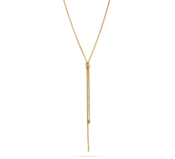 Boho Gold Bolo Necklace: Sliding Clasp Chain (Lightweight Unisex)