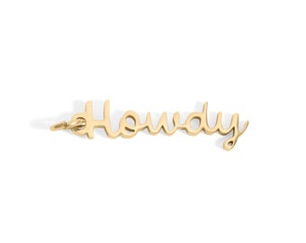 Howdy Charm Halskette – Südstaaten-Cowgirl-Stil mit warmem Goldton