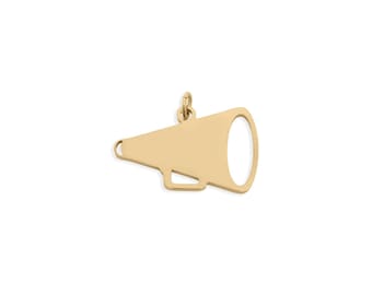 Megaffoonhanger: Glanzende gouden hanger - Lichtgewicht, duurzaam staal