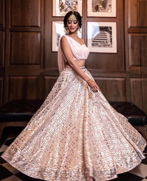 Indian Designer Heavy Bridal Lehenga Choli Pink Designer Lehenga