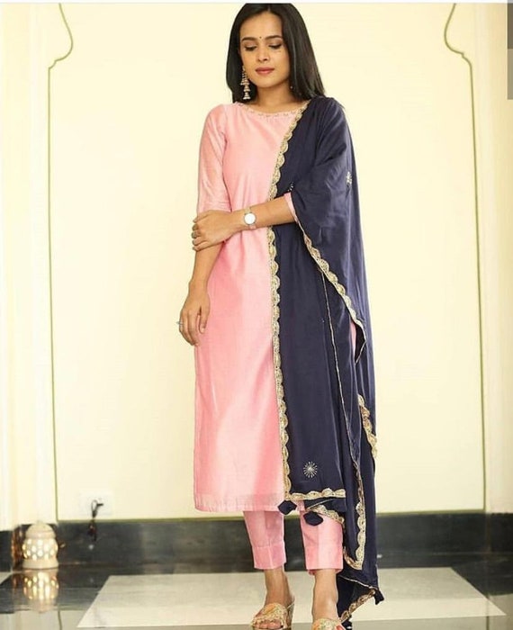 Stunning Outfit Rani Pink Suit With Dupatta