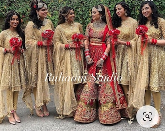 Indian Bridesmaids lehenga matching choli for women for indian punjabi bridesmaid patiala suit wedding lengha Indian Bridesmaid dress sari