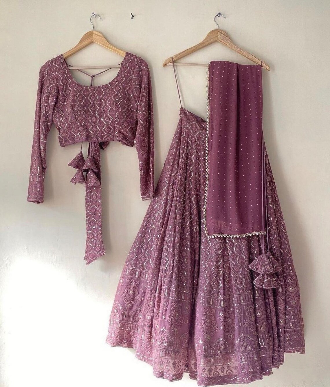Indian Purple Chikankari Lehenga Bestseller Lehenga Chikankari Etsy