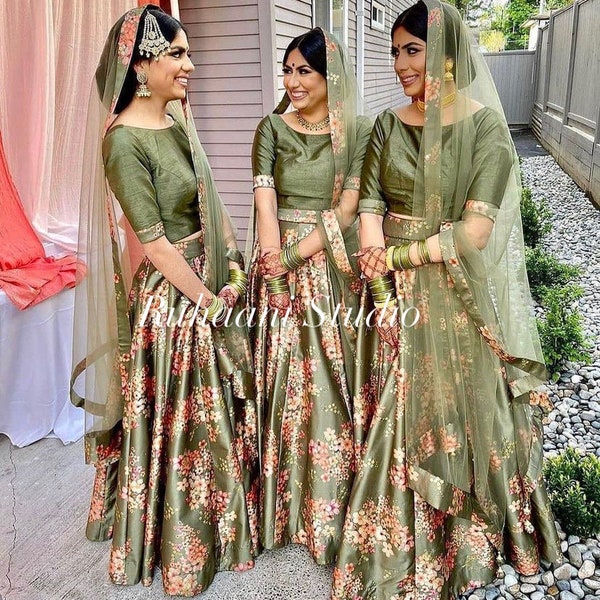 Indian Bridesmaids lehenga matching choli for women for indian punjabi bridesmaid patiala suit wedding lengha Indian Bridesmaid dress sari