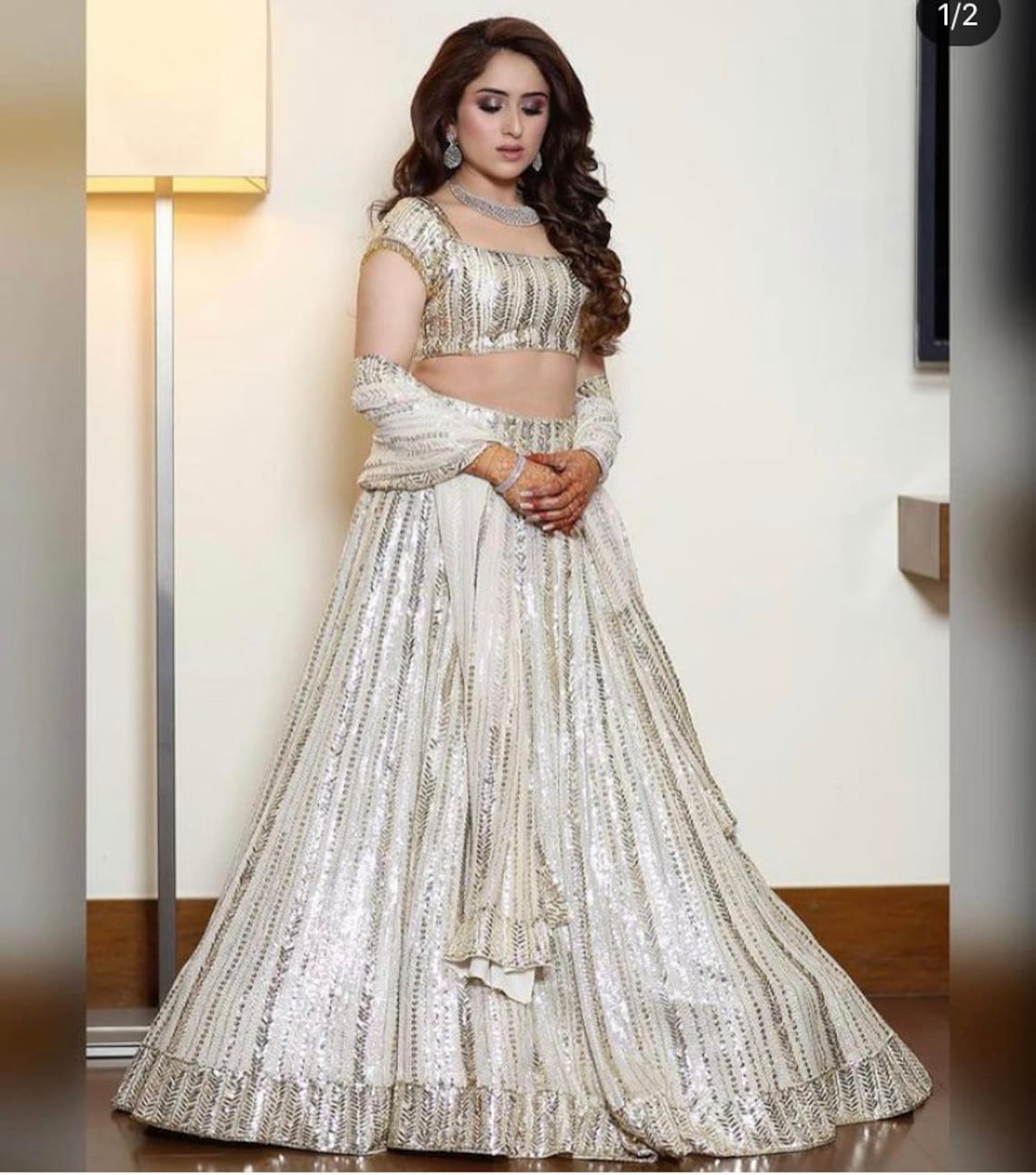 white designer lehenga