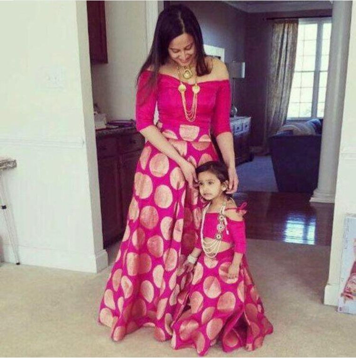 Indian mother daughter matching combo lehenga choli for women | Etsy