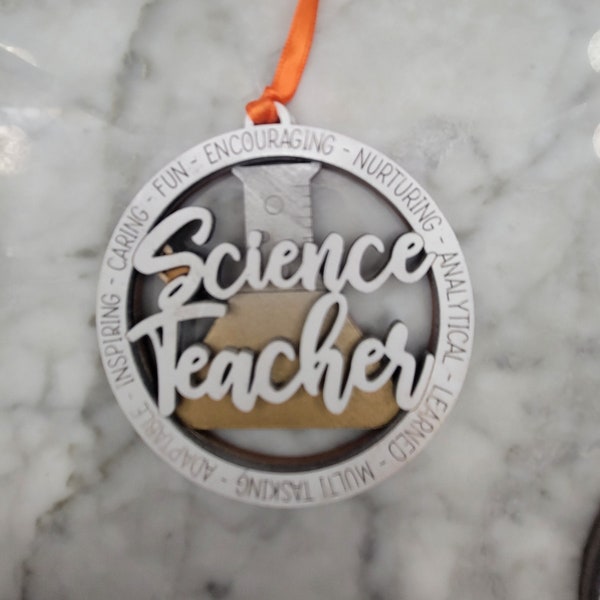 Science teacher christmas ornament, science teacher xmas ornament, science teacher christmas gift, science teacher present, science mentor