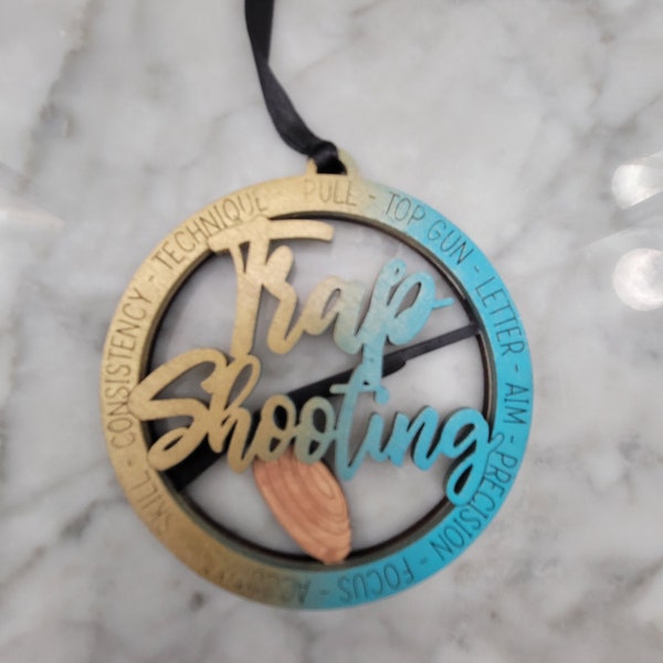 Trap shooting christmas ornament, custom trap team christmas gift, custom trap shooting xmas ornament, custom trap shooting xmas gift