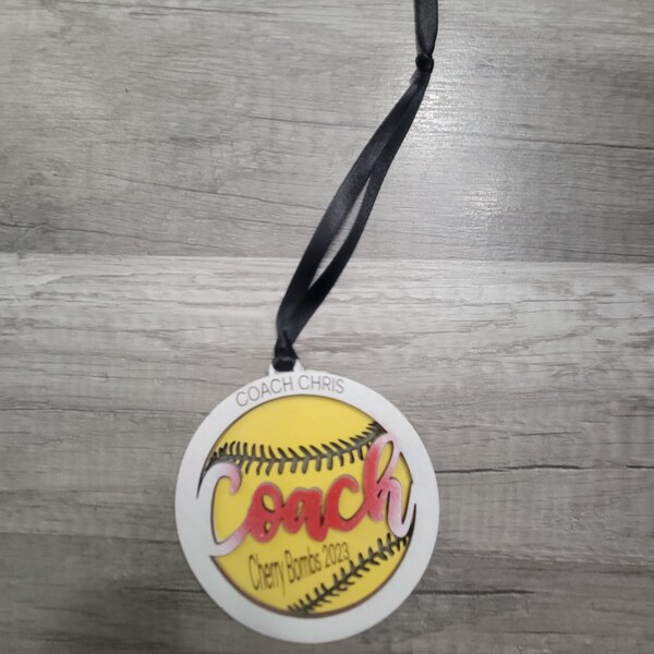 Custom Softball Coach Ornament Etsy