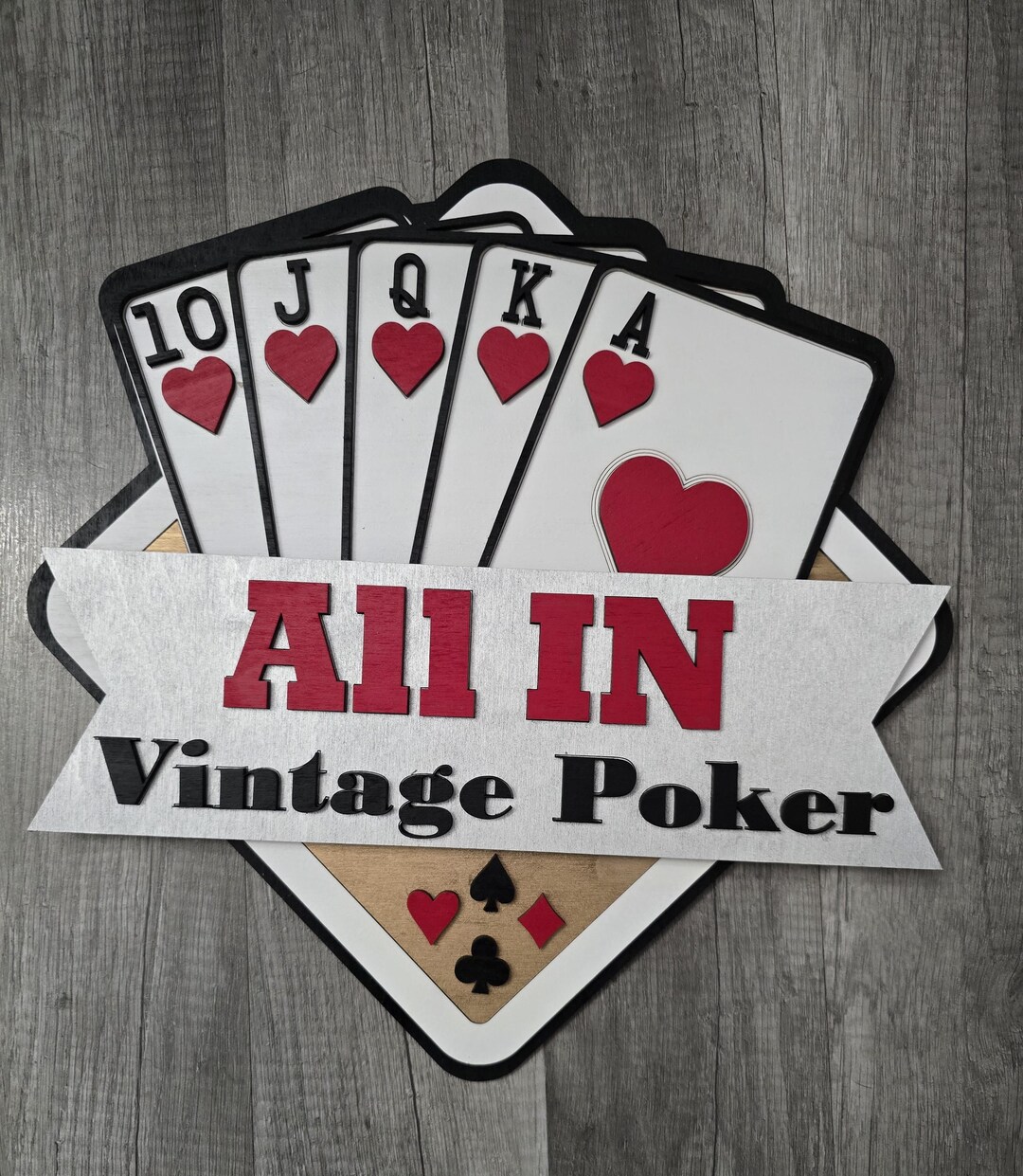 Poker Rigged Sign Custom Poker Hand Sign, Mancave Gambling Wall Sign, Royal Flush Sign ...