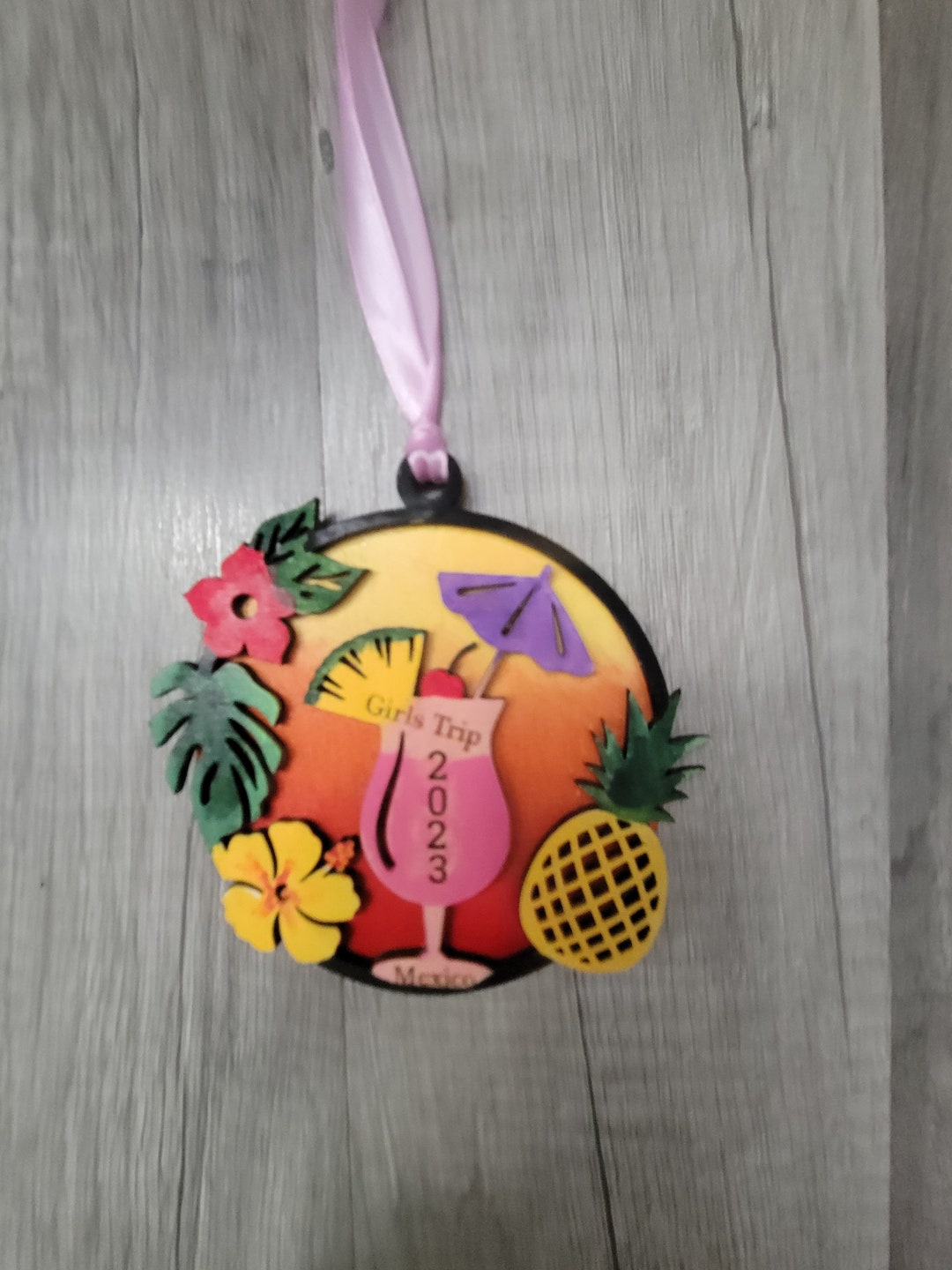 Vacation Christmas Ornament, Vacation Xmas Ornament, Cocktail Christmas Vacation Christmas Ornament