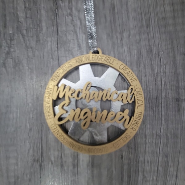 Mechanical engineer christmas ornament, mechanical engineer xmas ornament, mechanical engineer christmas gift,  engineer tree ornament gift