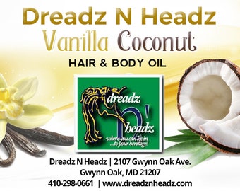 Vanilla Coconut Hair & Body Oil - 100% Vegan All Natural