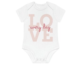 Baby romper korte mouwen met afbeelding Love every day