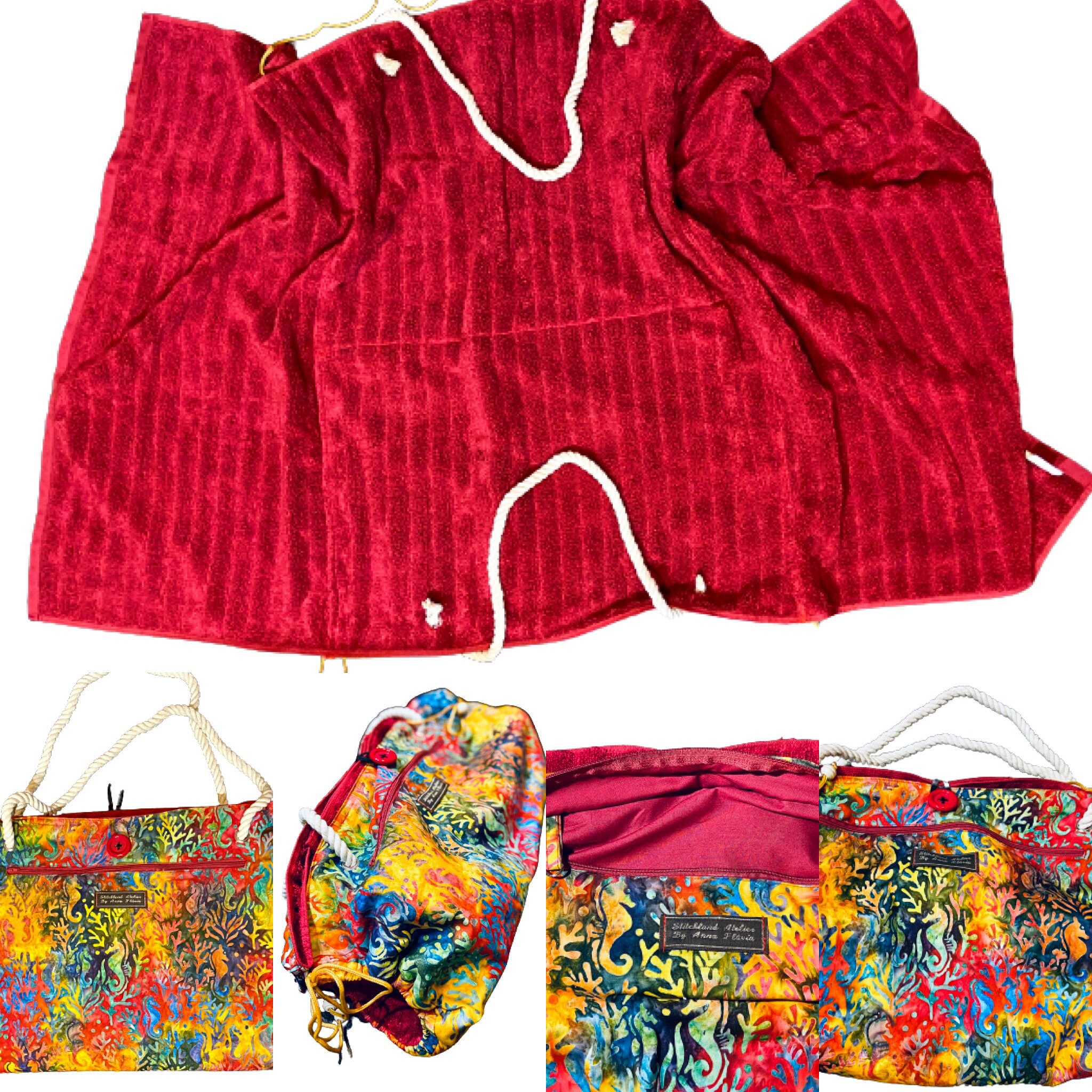 Bath Towel That Turns Into A Beach Bag / Beach Bag That Turns Etsy