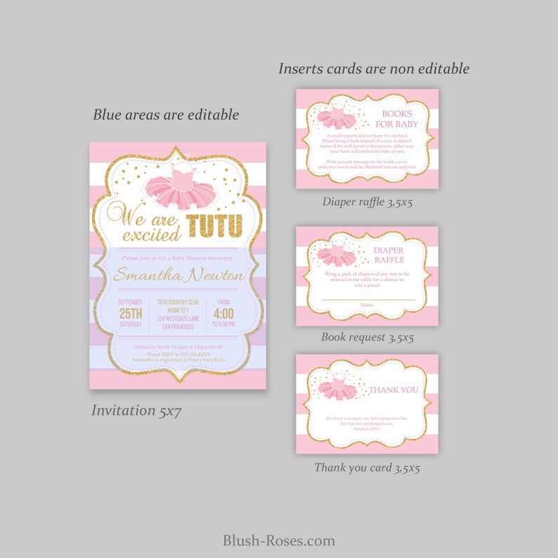 Classic Tutu Excited Baby Shower Invitation Printable - Etsy