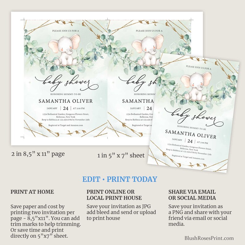 Editable Baby Shower Invitation INSTANT DOWNLOAD TEMPLETT Etsy