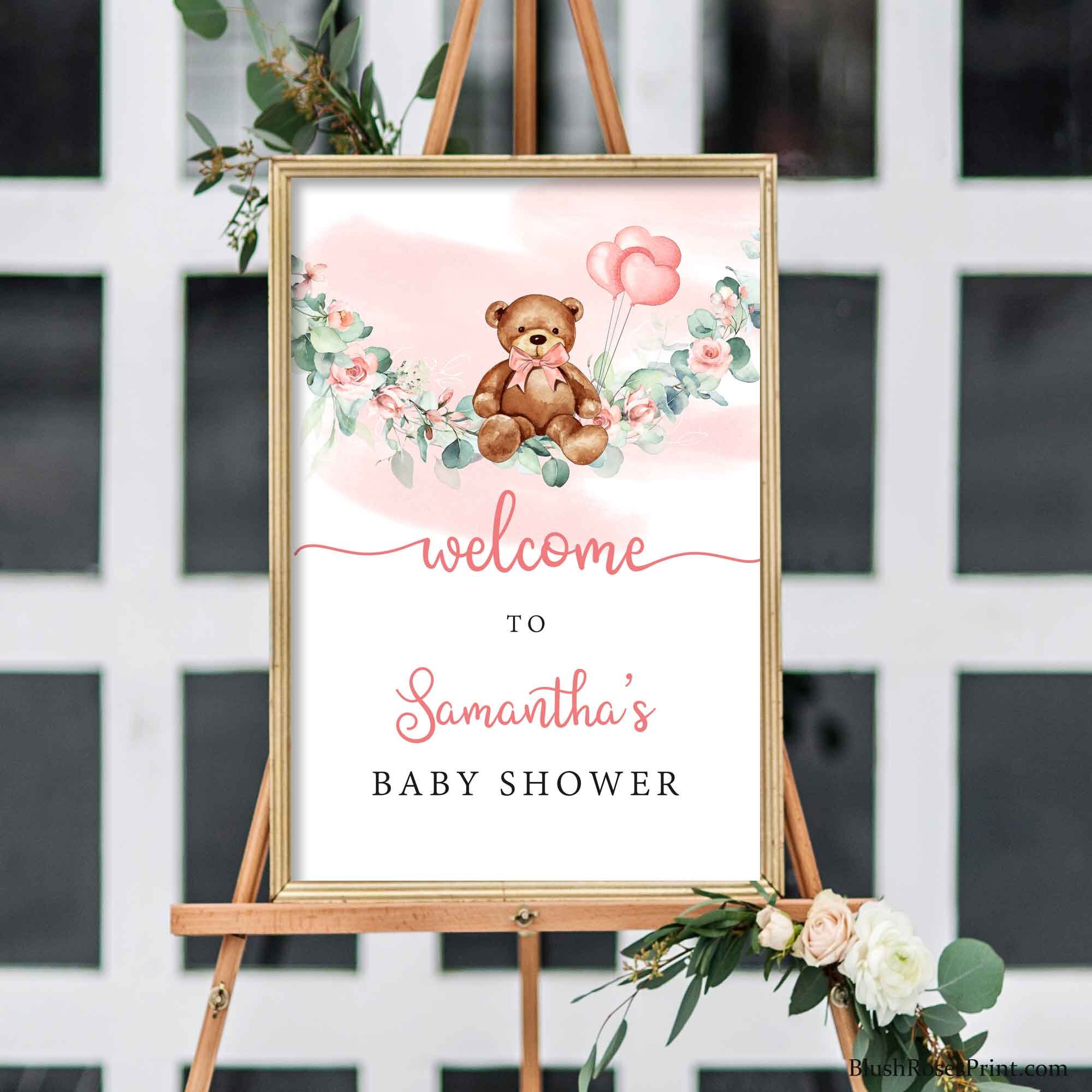 Teddy Bear Welcome Sign Large Baby Shower Isle Sign DIGITAL - Etsy